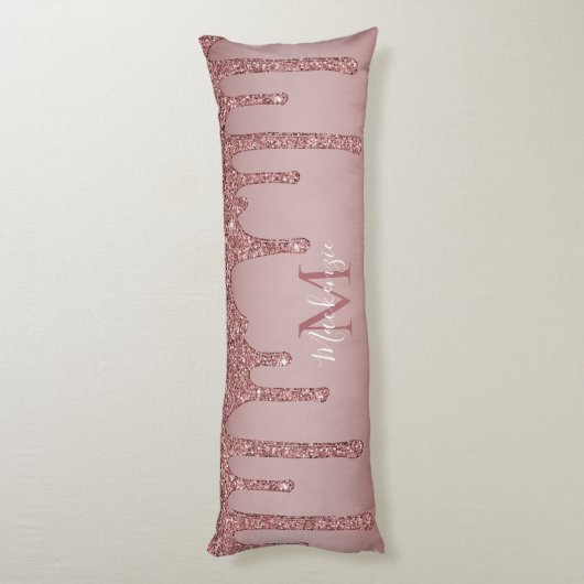 Coussins Longs Parties scintillant Rose de luxe étincelante  Mono (Dos (Vertical))