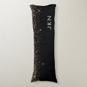 Coussins Longs Parties scintillant rose or rose pâle Monogramme I (Devant (Vertical))