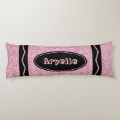 Coussins Longs Parties scintillant rose pâle Crayon Nom personnal (Dos)
