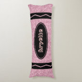 Coussins Longs Parties scintillant rose pâle Crayon Nom personnal (Devant (Vertical))