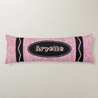 Coussins Longs Parties scintillant rose pâle Crayon Nom personnal