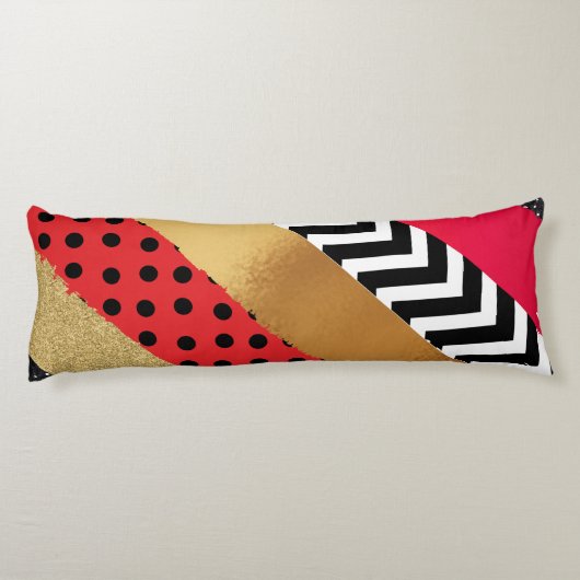 Coussins Longs Parties scintillant rouge Noir Brush Stroke Monogr (Dos)