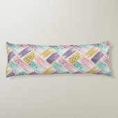 Coussins Longs Pastel Brushstroke & Gold Crisscross Abstrait (Dos)