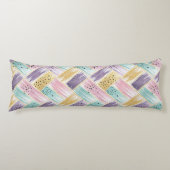 Coussins Longs Pastel Brushstroke & Gold Crisscross Abstrait (Devant)