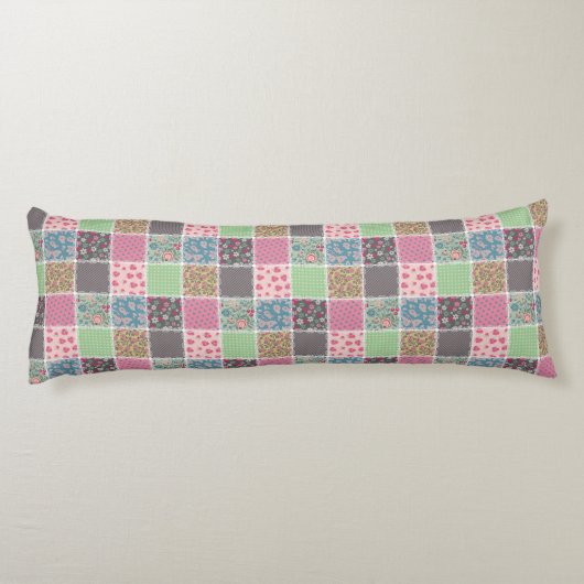 Coussins Longs Pastel Floral Quilt Carré (Dos)