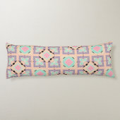 Coussins Longs Pastel Geometric Tile Pattern | Pink Mint Purple (Dos)