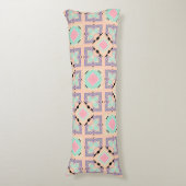 Coussins Longs Pastel Geometric Tile Pattern | Pink Mint Purple (Devant (Vertical))