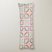 Coussins Longs Pastel Geometric Tile Pattern | Pink Mint Purple (Dos (Vertical))