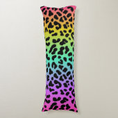 Coussins Longs Pastel Rainbow Cheetah Print (Devant (Vertical))