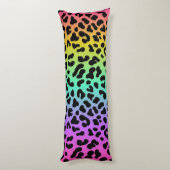 Coussins Longs Pastel Rainbow Cheetah Print (Dos (Vertical))