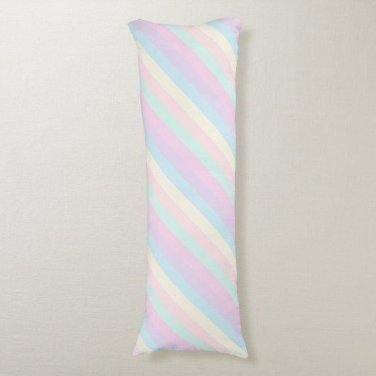 Coussins Longs Pastel Rainbow Sherbet Diagonal Stripes (Devant (Vertical))
