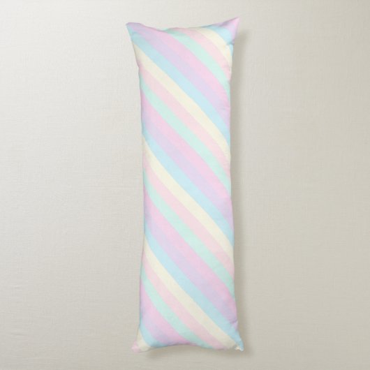 Coussins Longs Pastel Rainbow Sherbet Diagonal Stripes (Dos (Vertical))