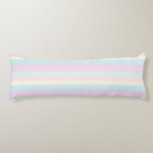 Coussins Longs Pastel Rainbow Sherbet Horizontal Stripes