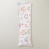 Coussins Longs Pastel Rainbows Girly Fleurs sauvages & Coeurs (Devant (Vertical))