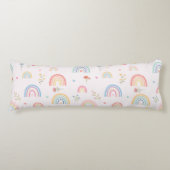 Coussins Longs Pastel Rainbows Girly Fleurs sauvages & Coeurs (Devant)