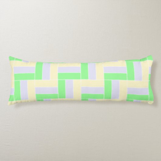 Coussins Longs Pastel Rectangles Lignes en pointillé blanc Motif (Devant)