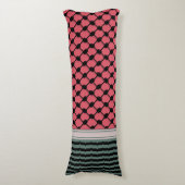 Coussins Longs Pastèque palestinienne Hatta Keffiyeh Kufiya Folk (Devant (Vertical))