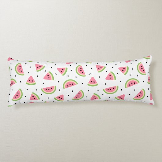 Coussins Longs Pastèque rose, Graines de pastèque, Motif d'été (Dos)