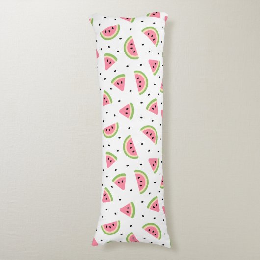 Coussins Longs Pastèque rose, Graines de pastèque, Motif d'été (Devant (Vertical))