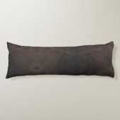 Coussins Longs Patchwork Motif Faux Cuir Brown (Devant)