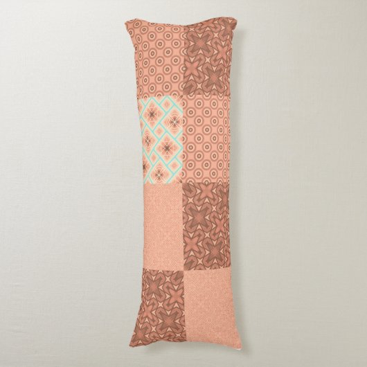 Coussins Longs Patchwork Rose Rétro (Devant (Vertical))
