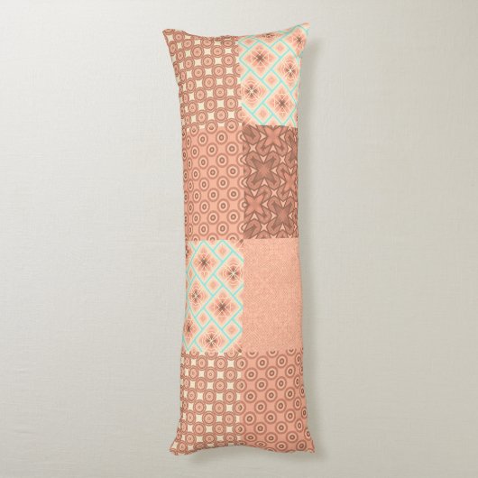Coussins Longs Patchwork Rose Rétro (Dos (Vertical))