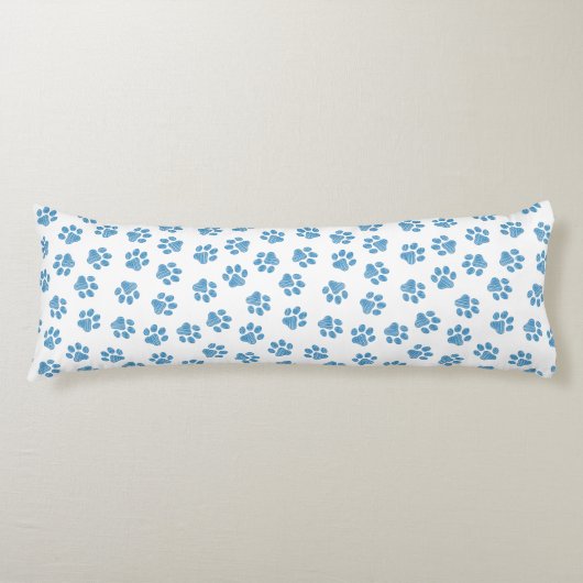 Coussins Longs Patrouilles de Doodle, Paws de Chien, Paws Bleus (Devant)