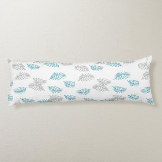 Coussins Longs Pattern Blue & Gray Leaves (Dos)