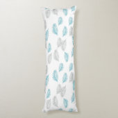 Coussins Longs Pattern Blue & Gray Leaves (Dos (Vertical))