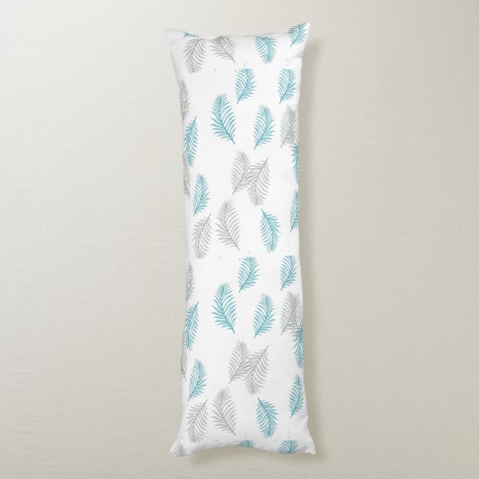 Coussins Longs Pattern Blue & Gray Leaves (Dos (Vertical))