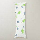 Coussins Longs Pattern Blue & Green Leaves (Devant (Vertical))