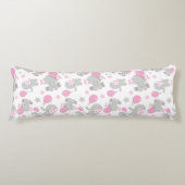 Coussins Longs Pattern of Elephants, Cute Elephants - Pink Gray (Devant)