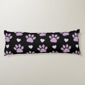 Coussins Longs Pattern of paws, Dog paws, Lilac paws, Hearts (Dos)