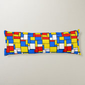 Coussins Longs Patters de Mondrian Inspecred Style Red Blue Yello (Dos)