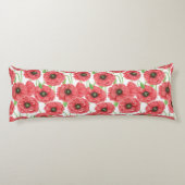 Coussins Longs Pavot aquarelle motif floral (Dos)