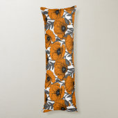 Coussins Longs Pavot orange sur blanc (Dos (Vertical))