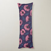 Coussins Longs Pavot rose sur violet foncé (Dos (Vertical))