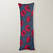 Coussins Longs Pavot rouge et coccinelle bleu foncé (Dos (Vertical))
