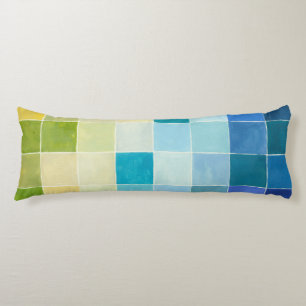 Coussins Longs Paysage avec les carrés Pixilated multicolores