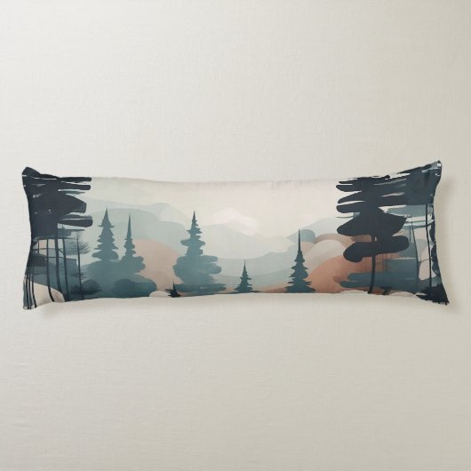 Coussins Longs Paysage de la forêt de Boho (Dos)