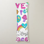 Coussins Longs Peace Love Musique Ado’s Body Oreiller (Dos (Vertical))