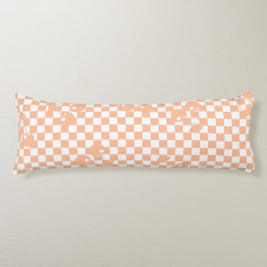 Coussins Longs Peach Fuzz Cherry En vichy Motif (Devant)