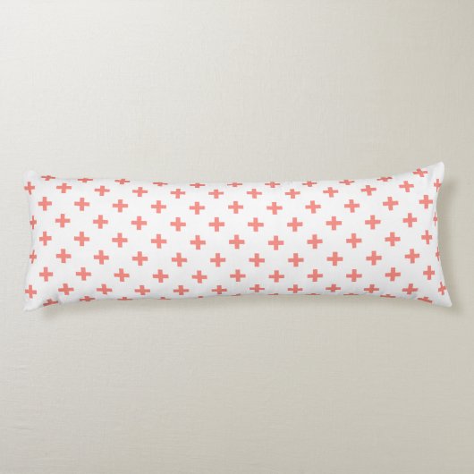 Coussins Longs Peach polka croise sur blanc (Dos)