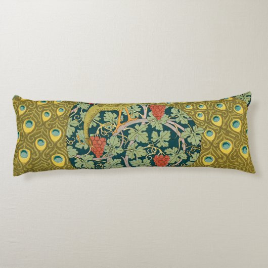 Coussins Longs Peacock Art Nouveau Style rond design complexe (Dos)