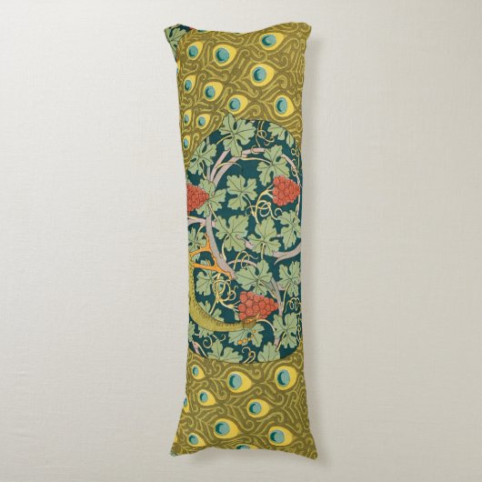 Coussins Longs Peacock Art Nouveau Style rond design complexe (Devant (Vertical))