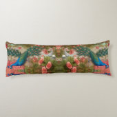 Coussins Longs Peacock en Apricot Jardin Rose (Dos)