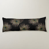 Coussins Longs Peacock plumes noir (Dos)