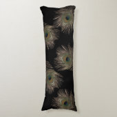 Coussins Longs Peacock plumes noir (Devant (Vertical))