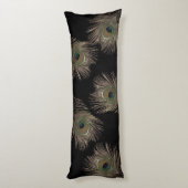 Coussins Longs Peacock plumes noir (Dos (Vertical))