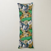 Coussins Longs Peacocks dans le jardin rose 3 (Dos (Vertical))